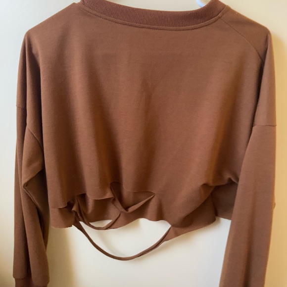 Brown cropped crew neck - Picture 3 of 3